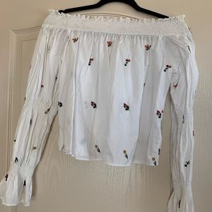 Zara off the shoulder floral blouse. Size small. Perfect condition. NWOT NEW